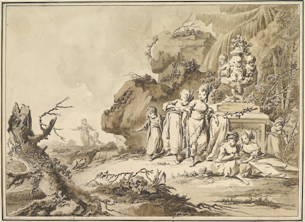Landscape with Children in Oriental Costume 1773