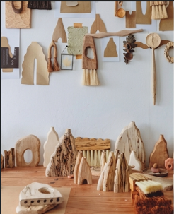 Hand-Carved Wooden Art Piece