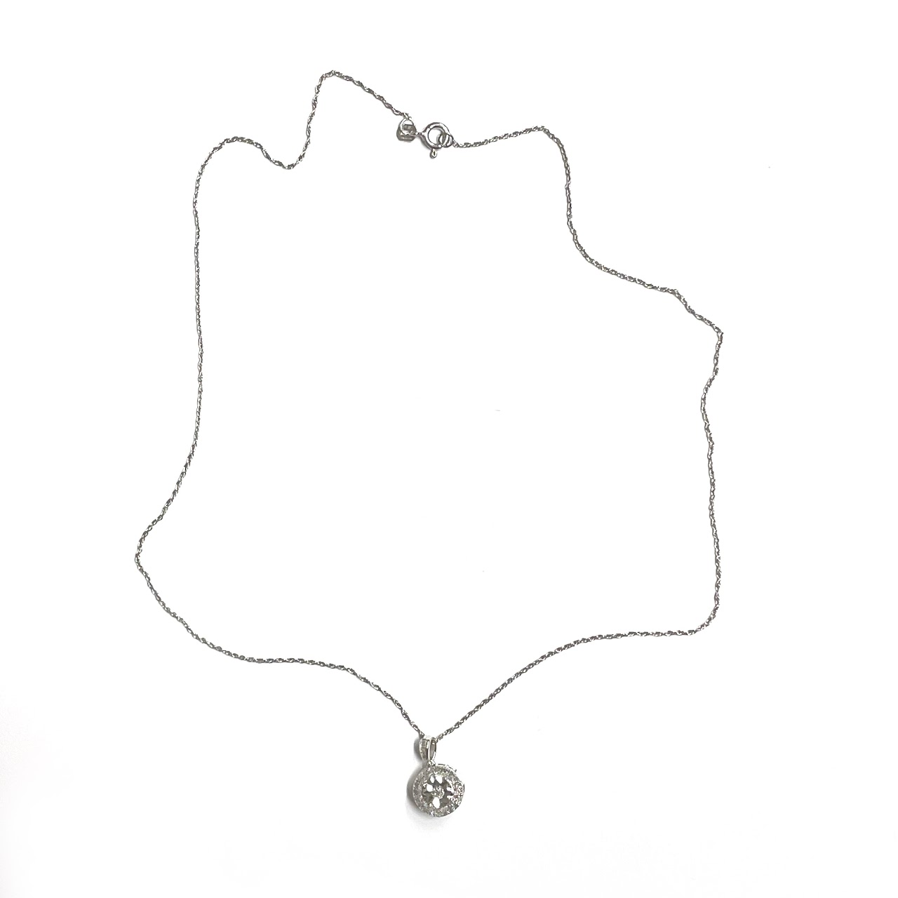 Sterling Silver & Diamond Pendant Necklace