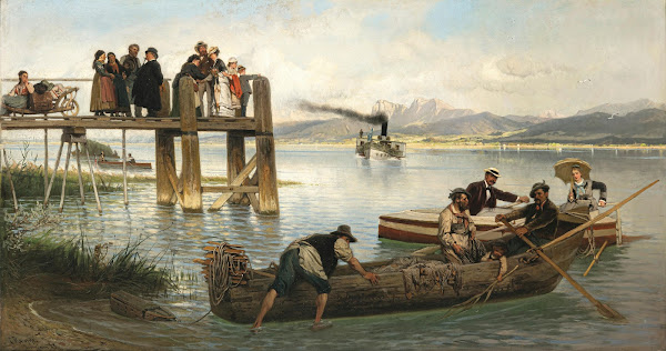 A Steamboat Jetty On Lake Chiemsee 1889
