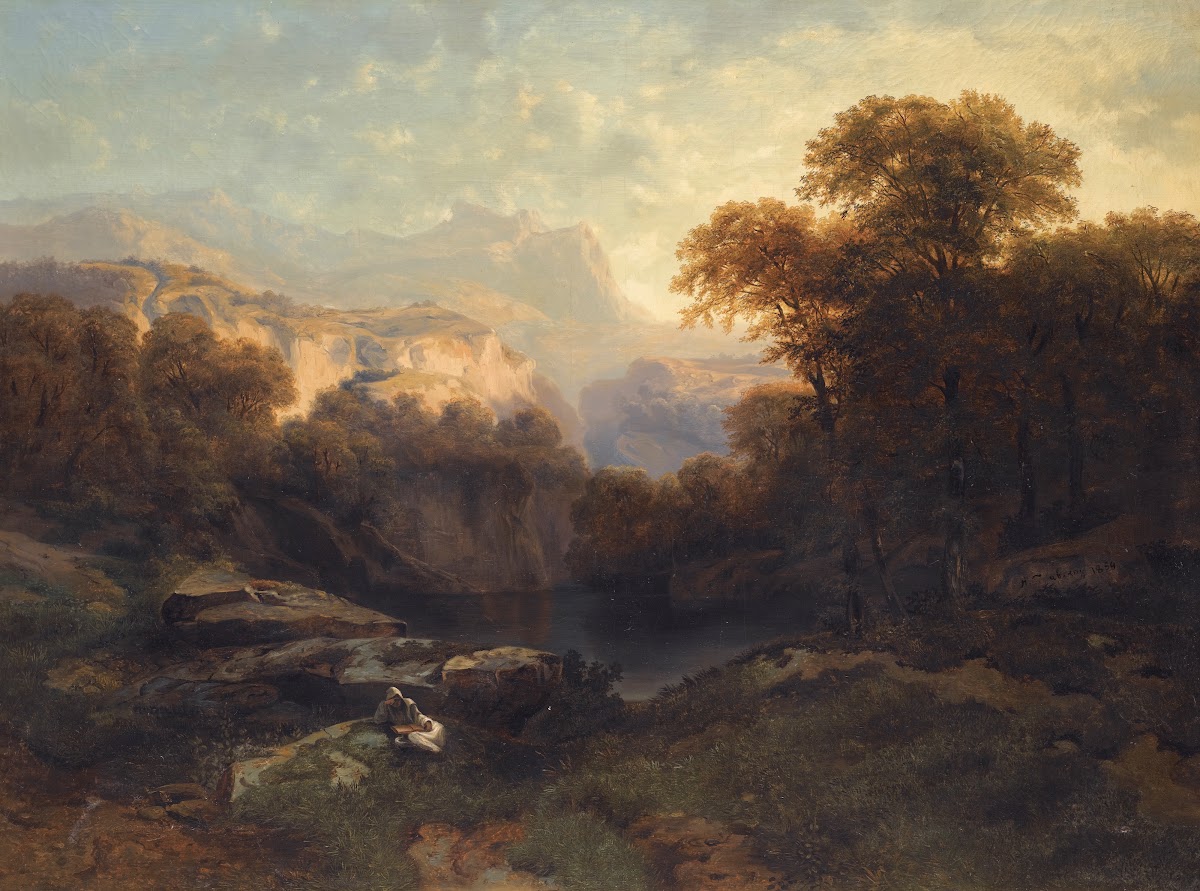 Contemplation In An Alpine Landscape 1859