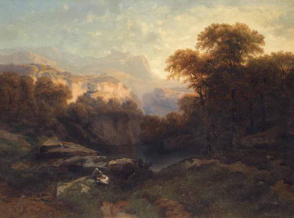 Contemplation In An Alpine Landscape 1859