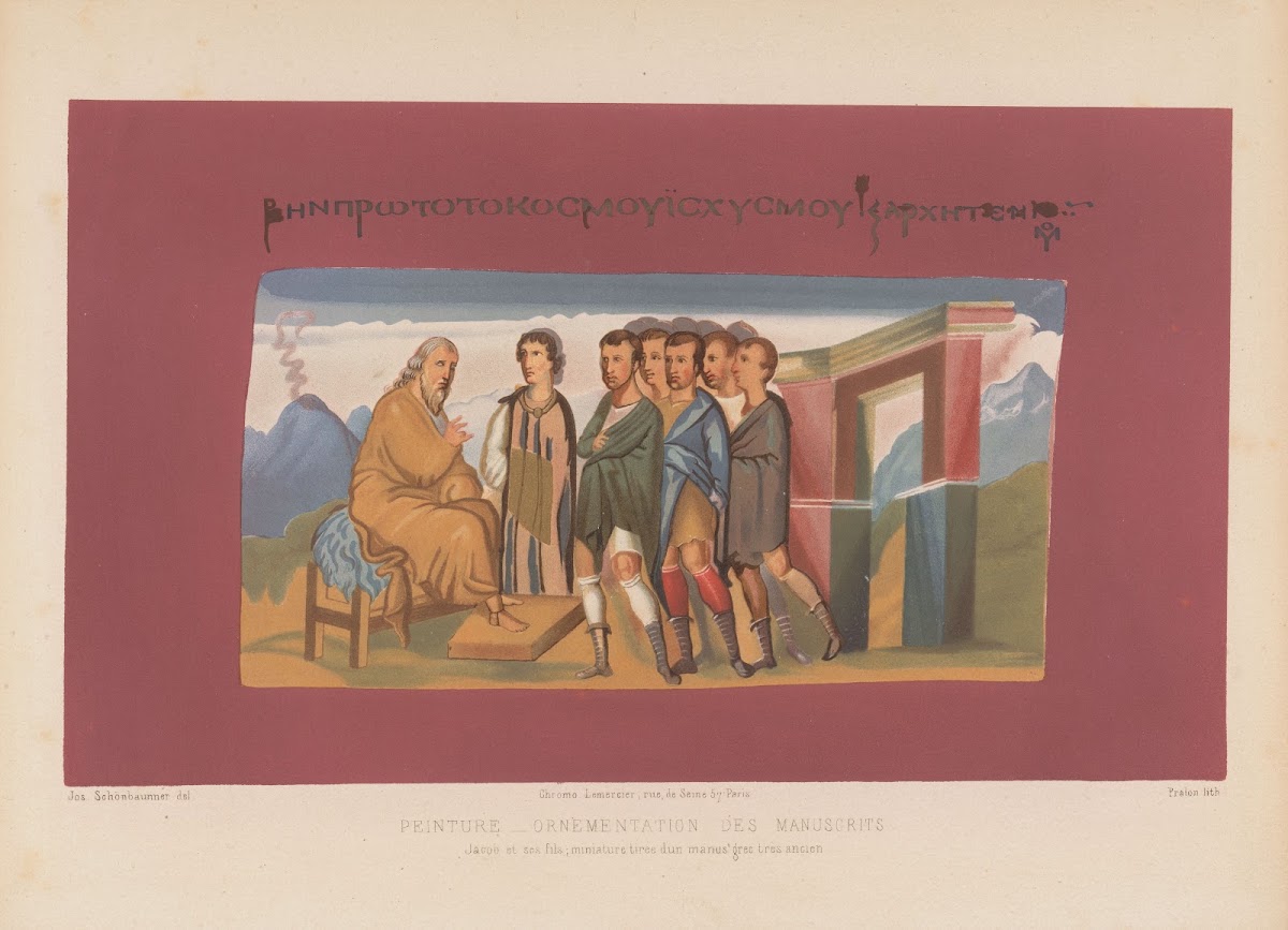 Jacob et ses fils miniature tiree dun manus grec très ancien 1859 1864