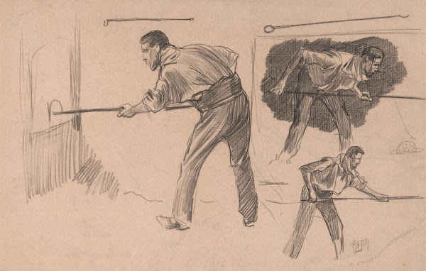 Studies van een arbeider bij een oven 19th century