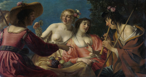 Shepherd Playing the Fluteand four Shepherdesses 1632