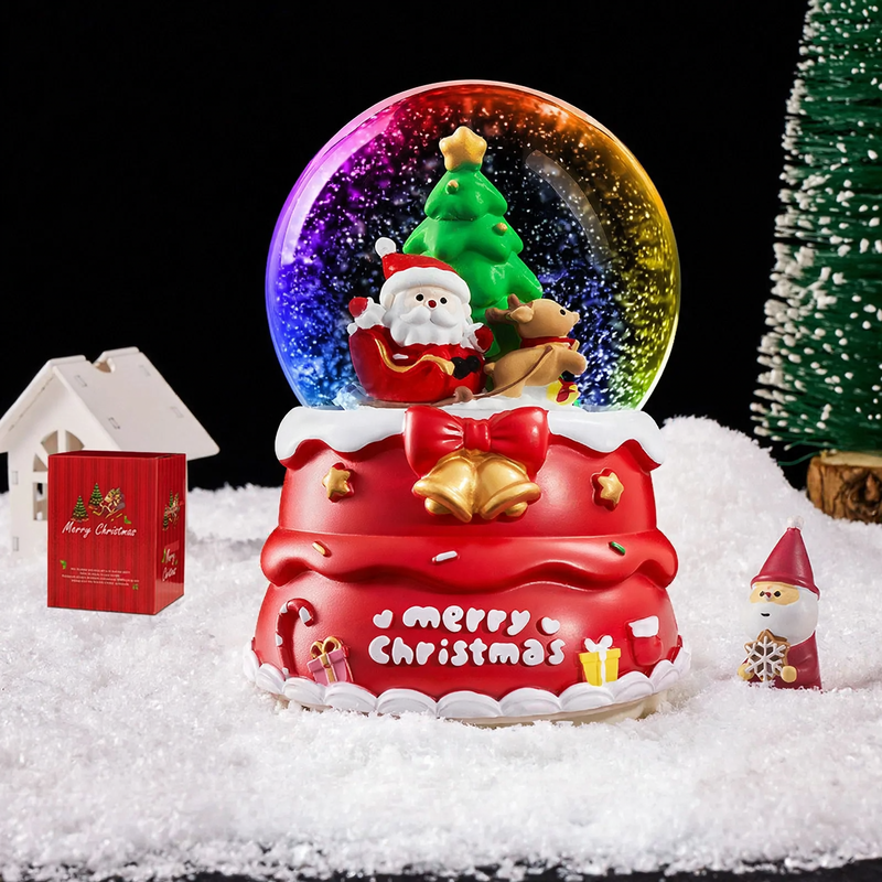 Weihnachtliche Schneekugel mit Spieluhr und Kutschen-Design