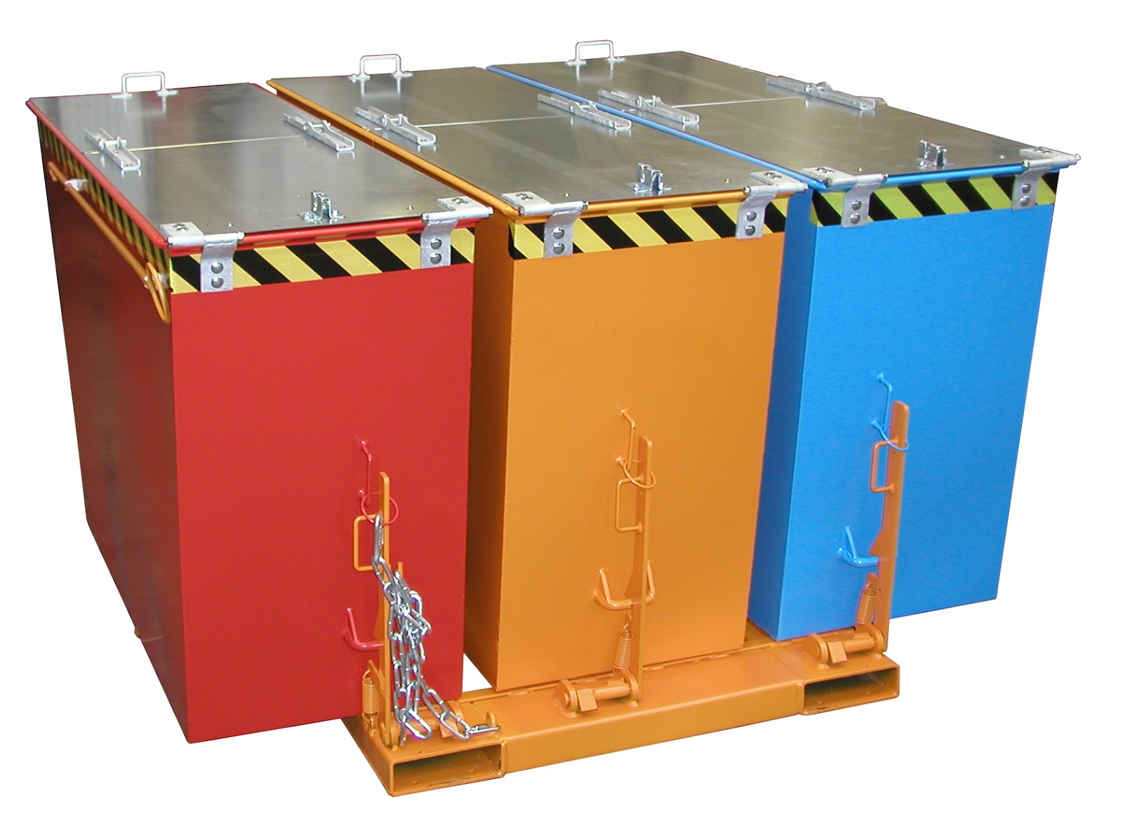 Kiepcontainer TRIO, gelakt, Geeloranje