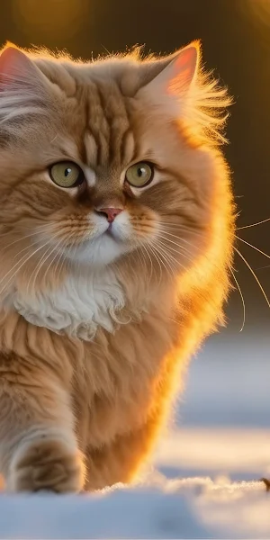 Ai Art, Pet, Animals, Cats, Snow 4K Wallpaper Background