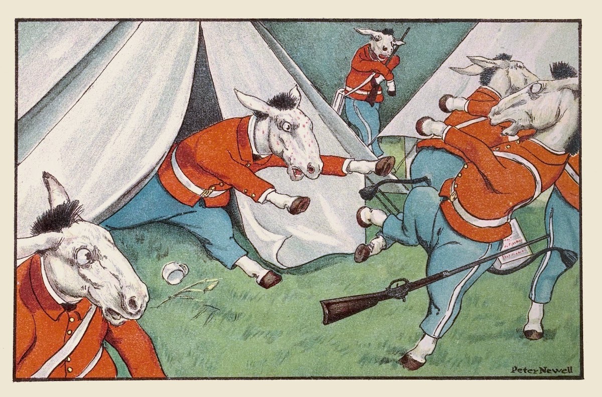 A mule broke out with chicken pox  broke out his tent you see 1904