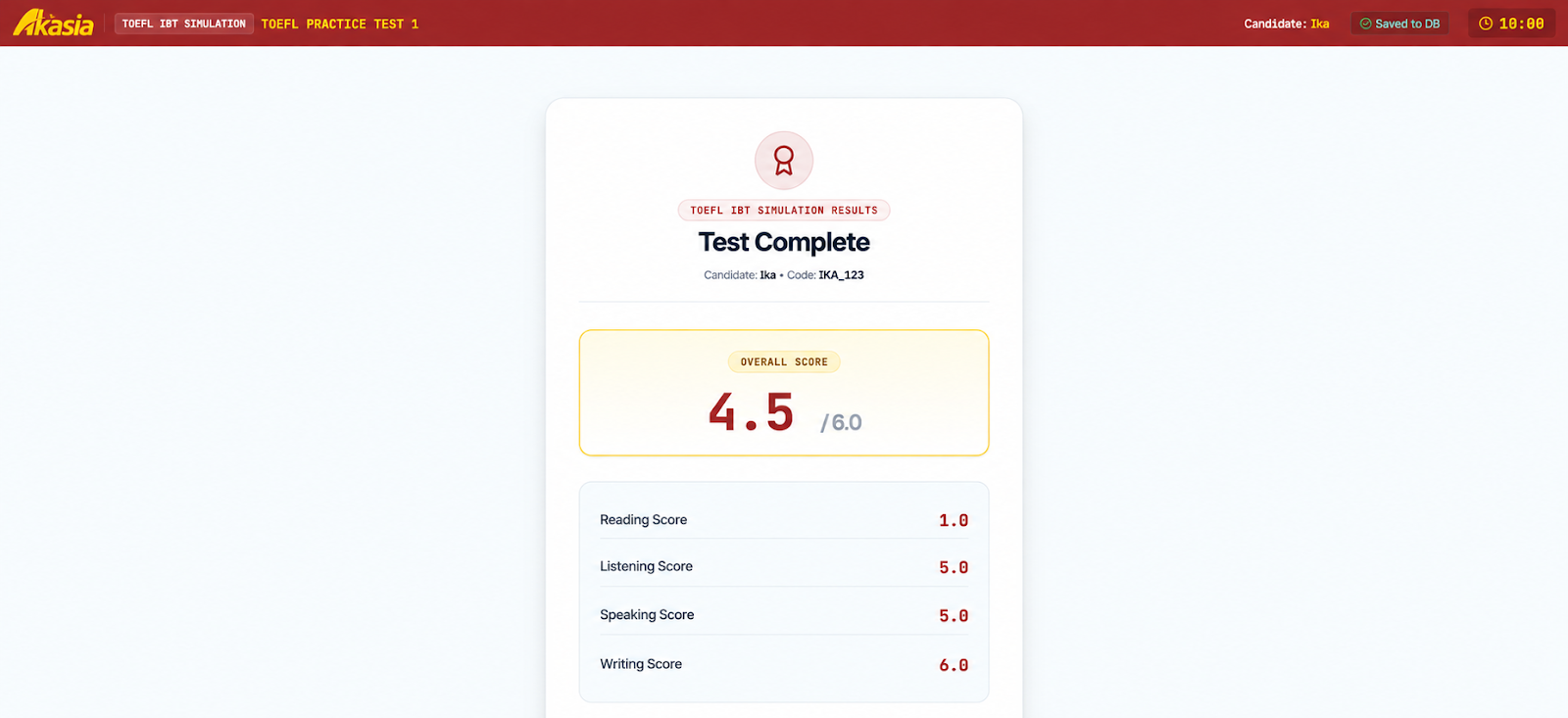 AI-Powered Assessment & Estimated Score