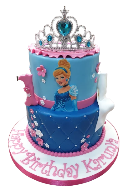 Princess Cinderella 2 Tiered Birthday Cake CB-NC519