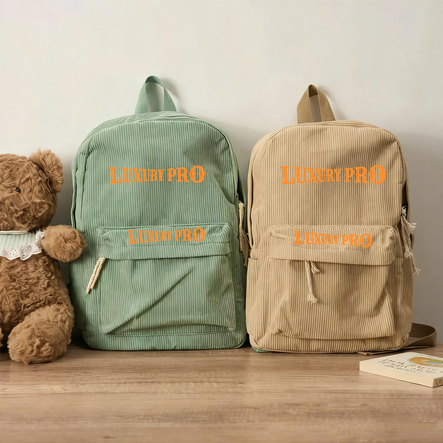 Corduroy Hand-Embroidered Backpack - GS-211