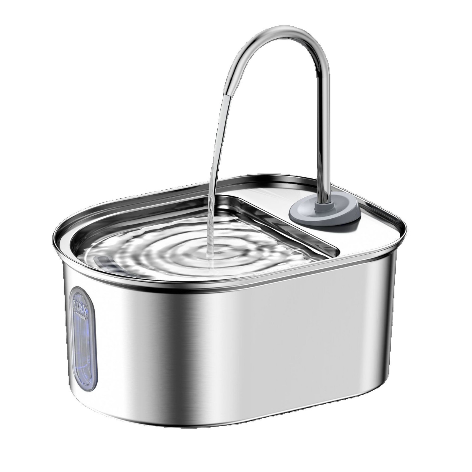 Edelstahl-Katzenbrunnen, 2,8 L, USB, mit Filtration