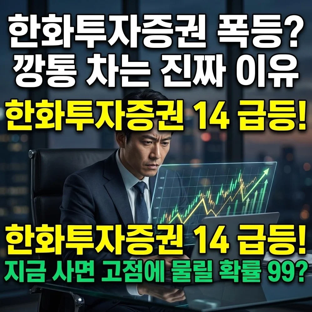 한화투자증권 14% 폭등에 눈멀어 '묻지마 매수'하면 깡통 차는 진짜 이유