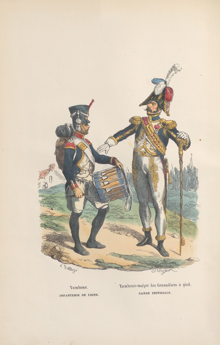 Tambour Infanterie de ligne Tambour major des Grenadiers à pied Garde Impériale