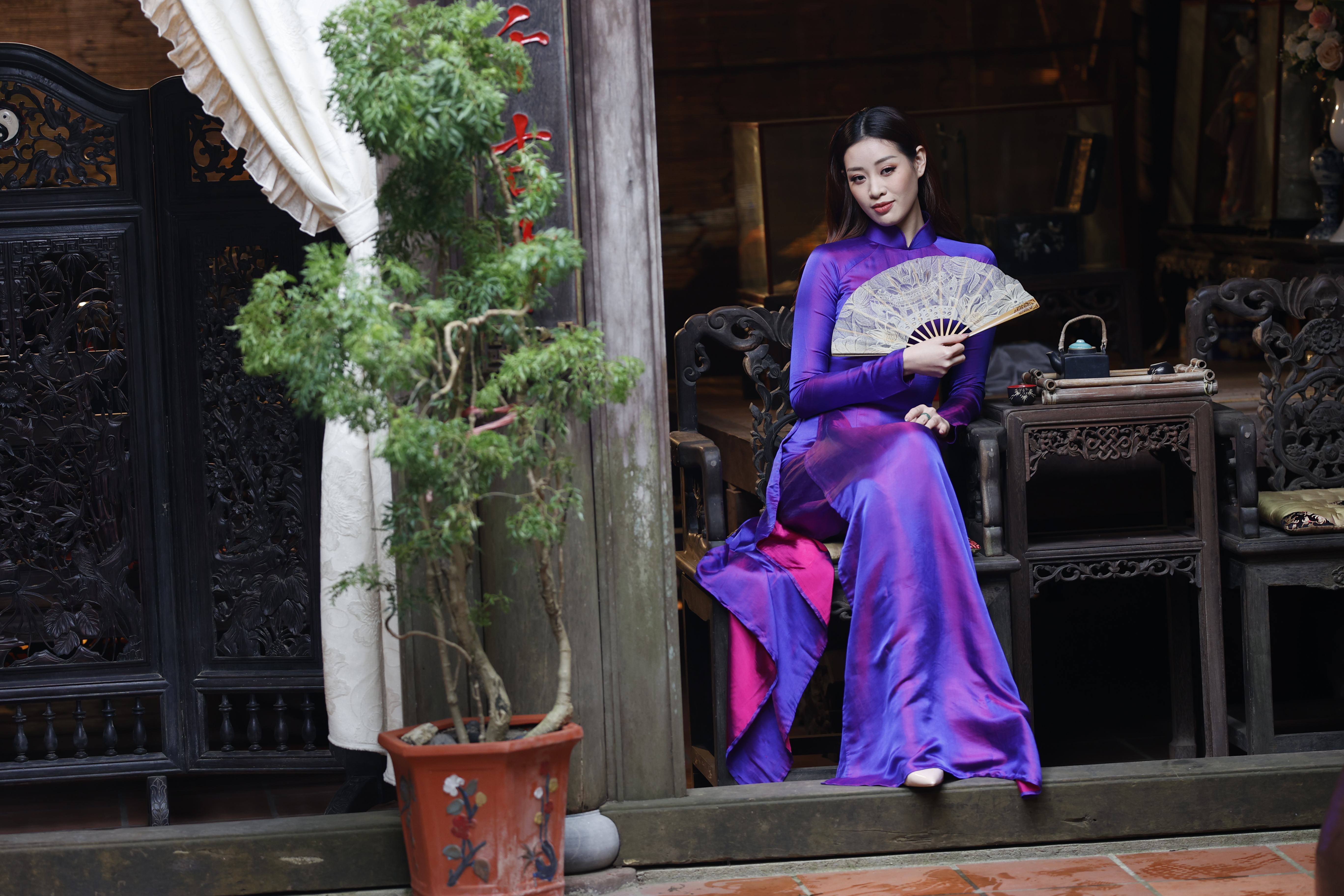 Vải áo dài đẹp | chất liệu tơ tầm may áo dài đẹp chuẩn form 2