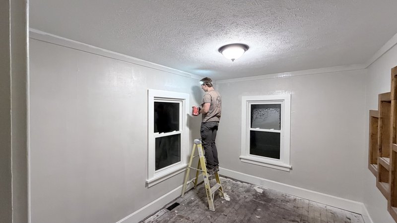 Gavin painting interior room walls in Eureka IL