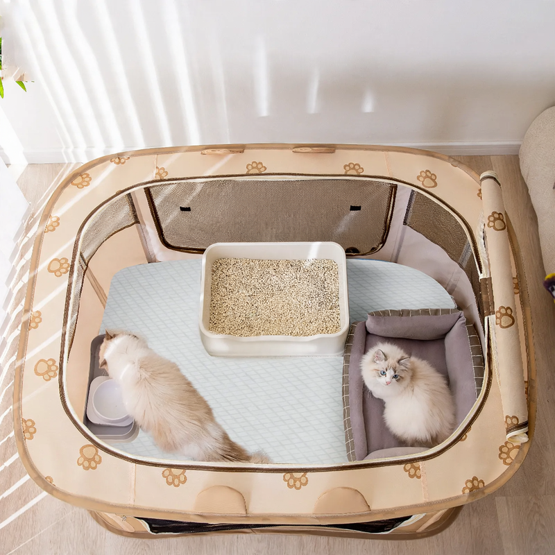 Foldable birthing house for cats and small dogs