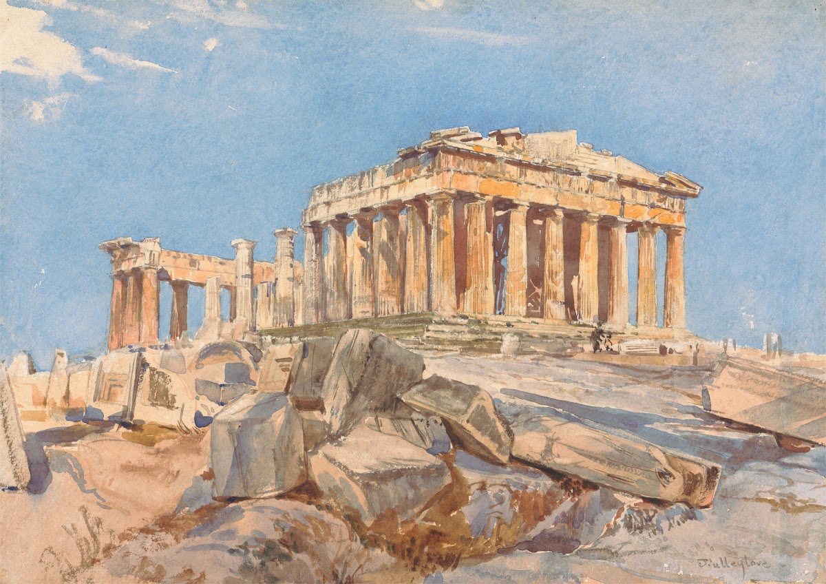 The Parthenon from the North End of the Eastern Portico of the Propylae Evening