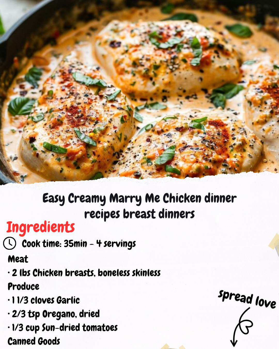 Easy Creamy Marry Me Chicken dinner recipes breast dinners
