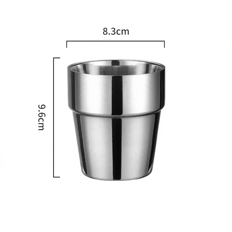 Double-walled stainless steel cup, 175–260 ml