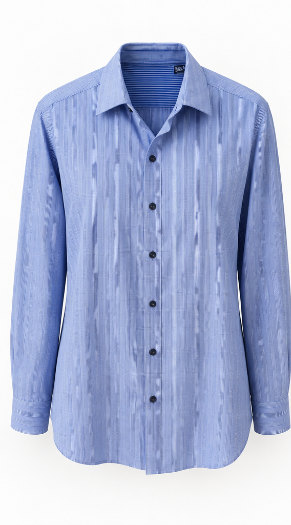 Barbati - Cămașă bărbați Van Heusen bleu cu dungi fine, XL