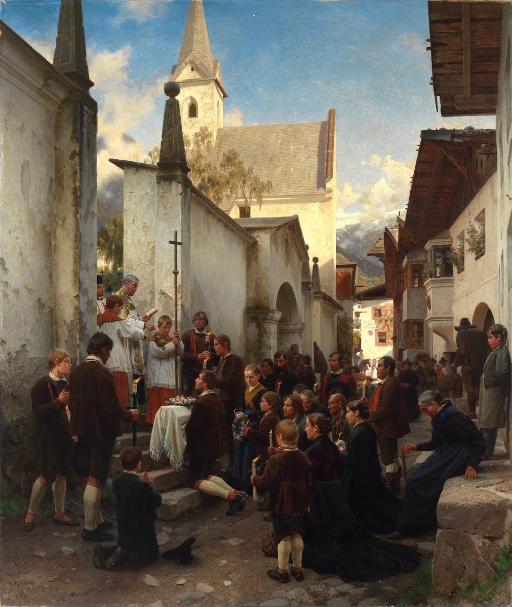 Kinderbegräbnis in Passeier Tirol 1886