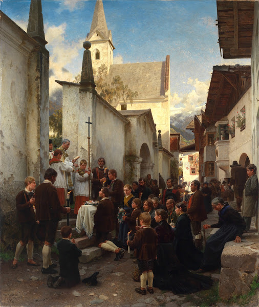 Kinderbegräbnis in Passeier Tirol 1886