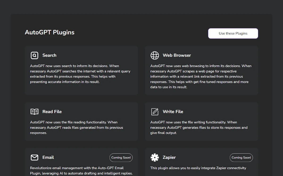Captura de AutoGPT Plugins by SamurAI