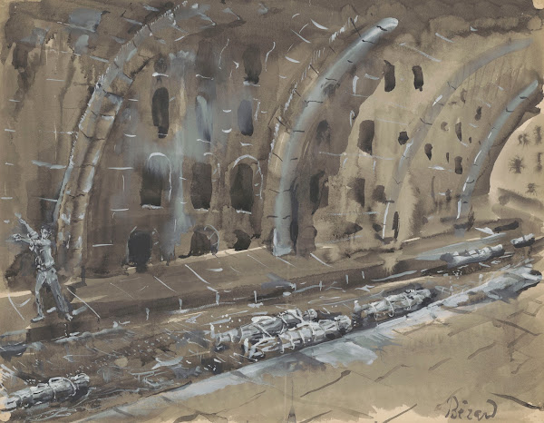 Juliette ou la Clef des songes  maquette de décor  tunnel corps allongés et liés