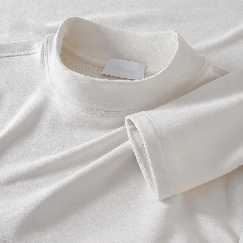 Wärmendes Langarm-Shirt mit halbem Stehkragen