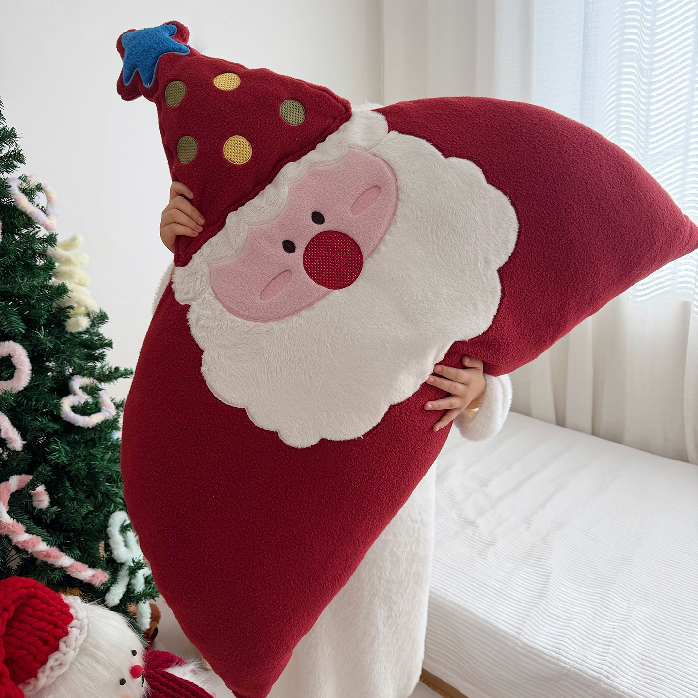 Santa Back Cushion, Plush, Removable