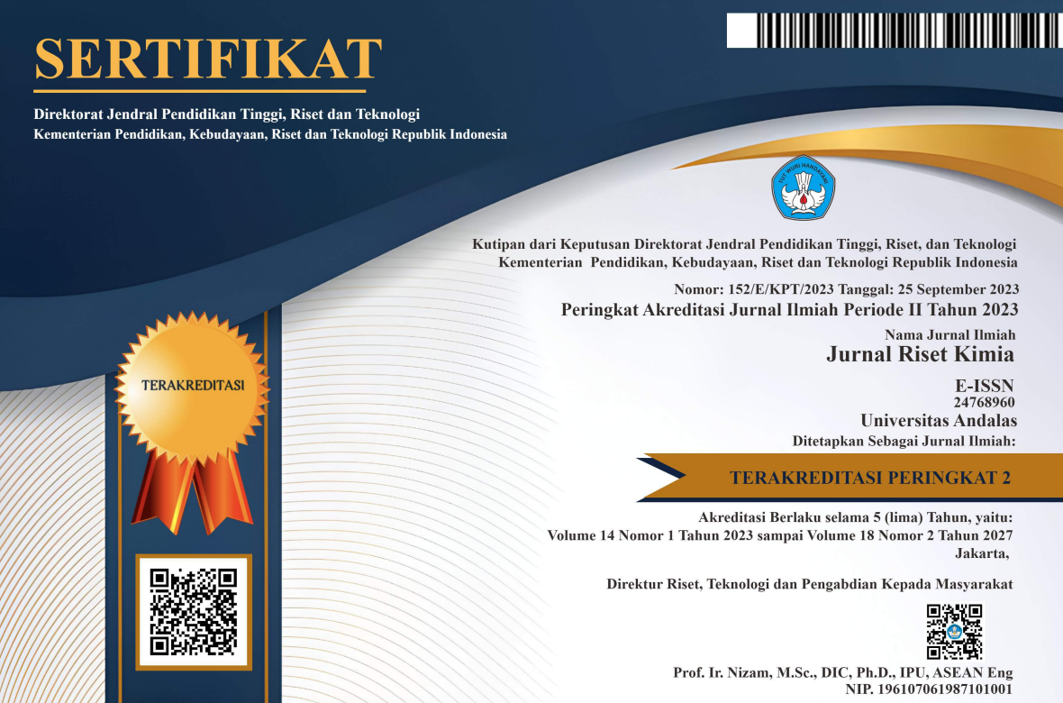 Sertifikat Akreditasi Jurnal Riset Kimia