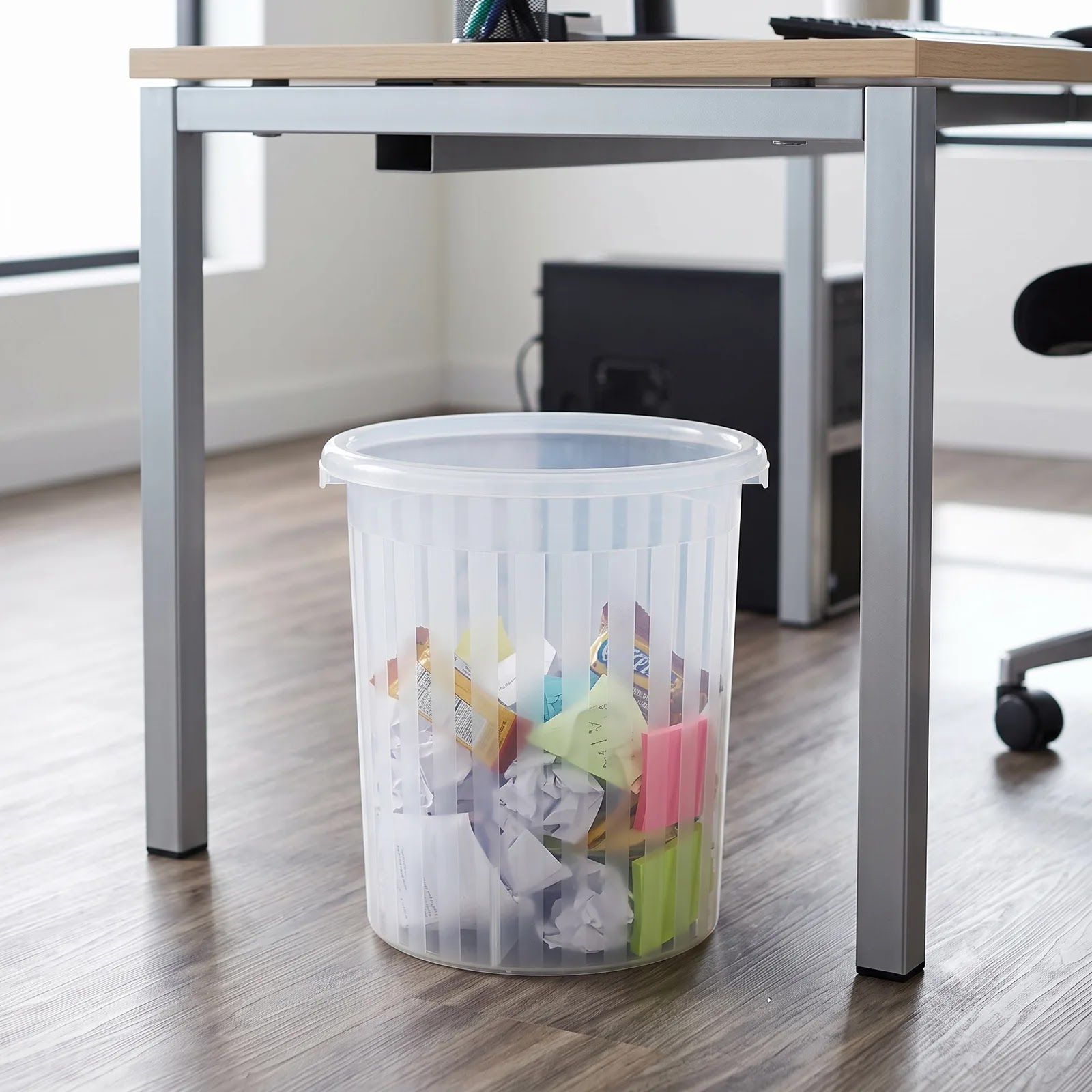 Cesto Papelero Transparente 9l 26,5x29