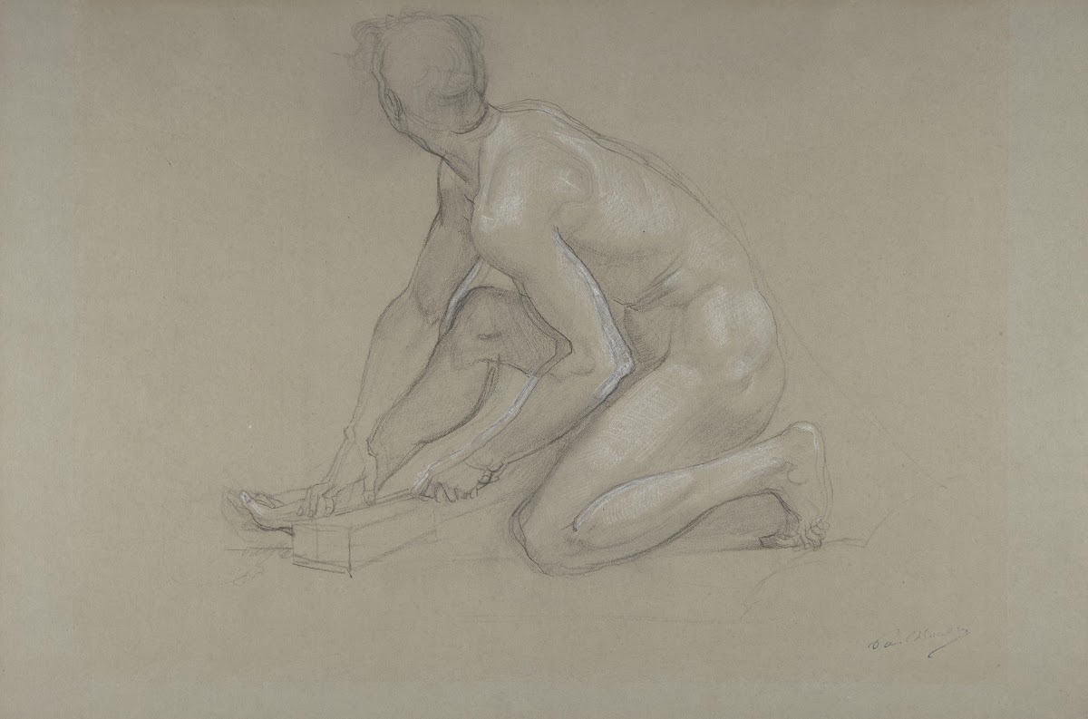 Crouching Nude Male Figure 186474