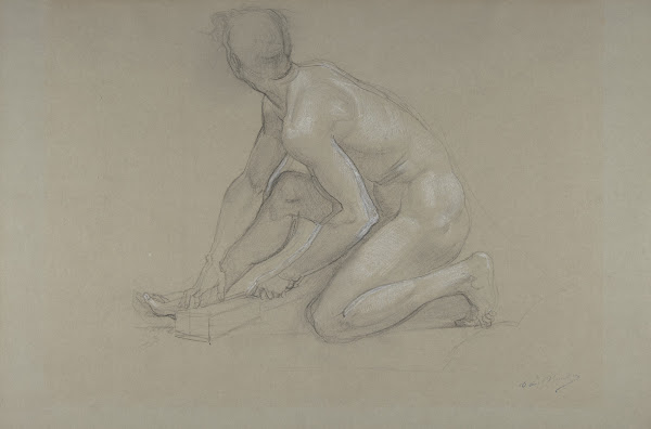 Crouching Nude Male Figure 186474
