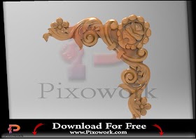 free STL laser cutting Decorative Corner 3D Stl Model For Stl