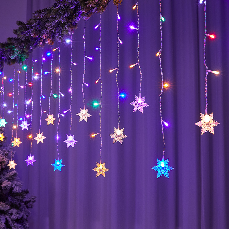LED-Schneeflocken-Lichtervorhang