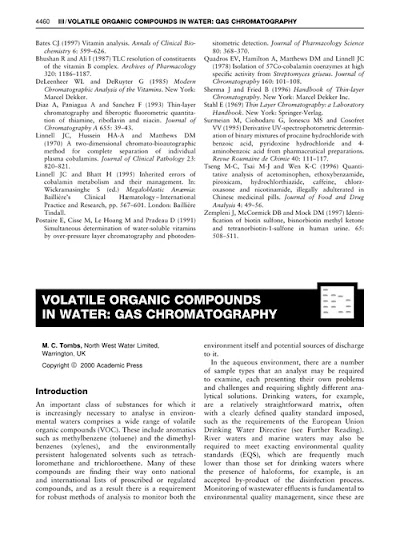 VOLATILE ORGANIC COMPOUNDS IN WATER GAS CHROMATOGRAPHY