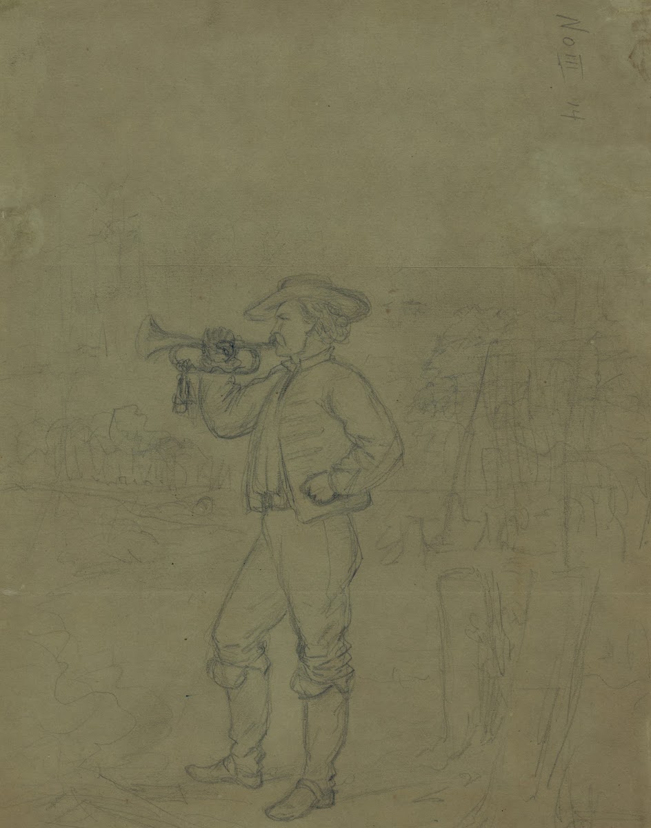 Full length portrait of a bugler 1860 1865