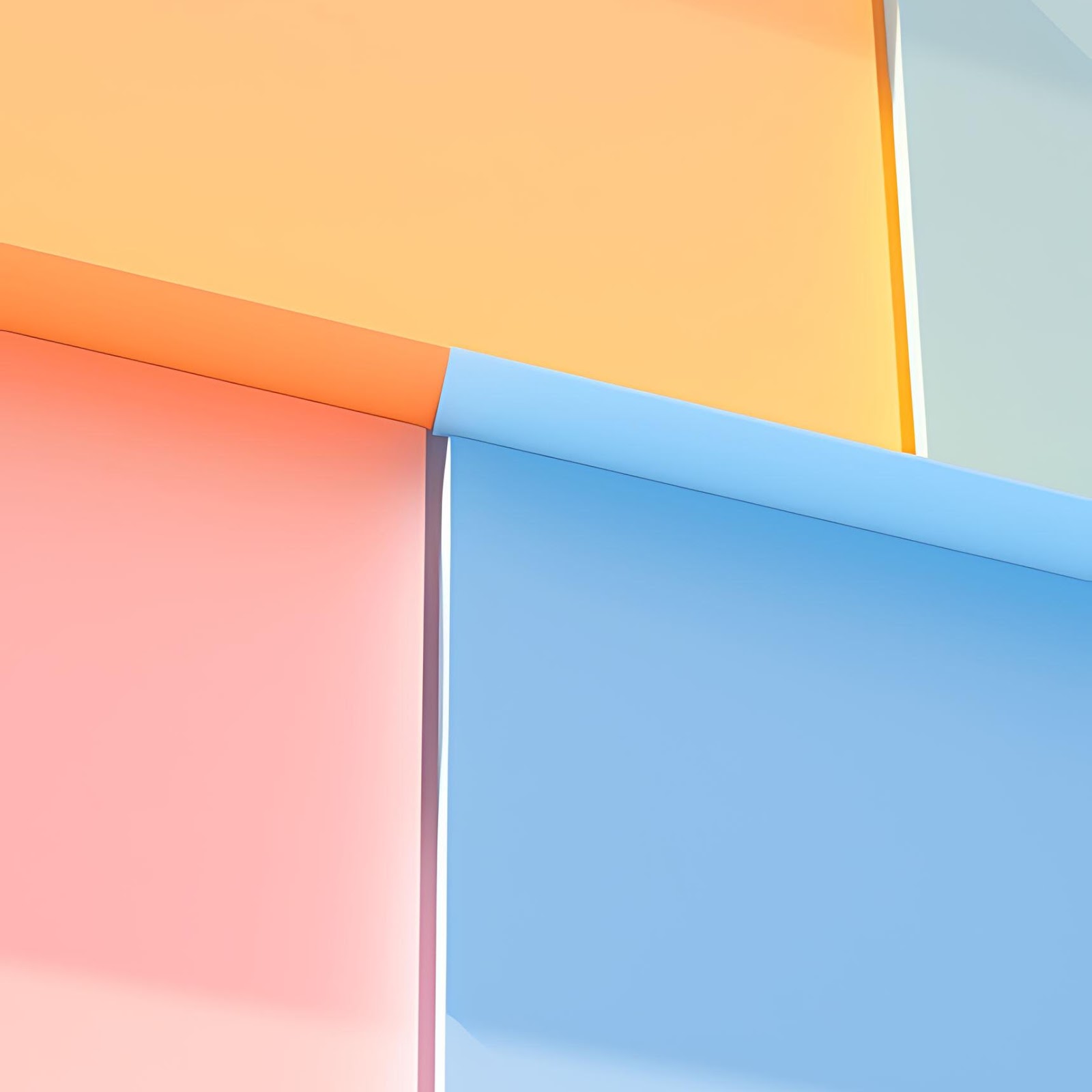 Download Abstract, Geometric, Pastel, 3D Render 2K iPhone