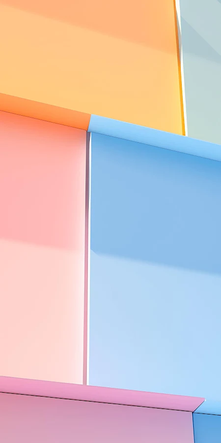 Abstract, Geometric, Pastel, 3D Render 2K iPhone Phone Wallpaper