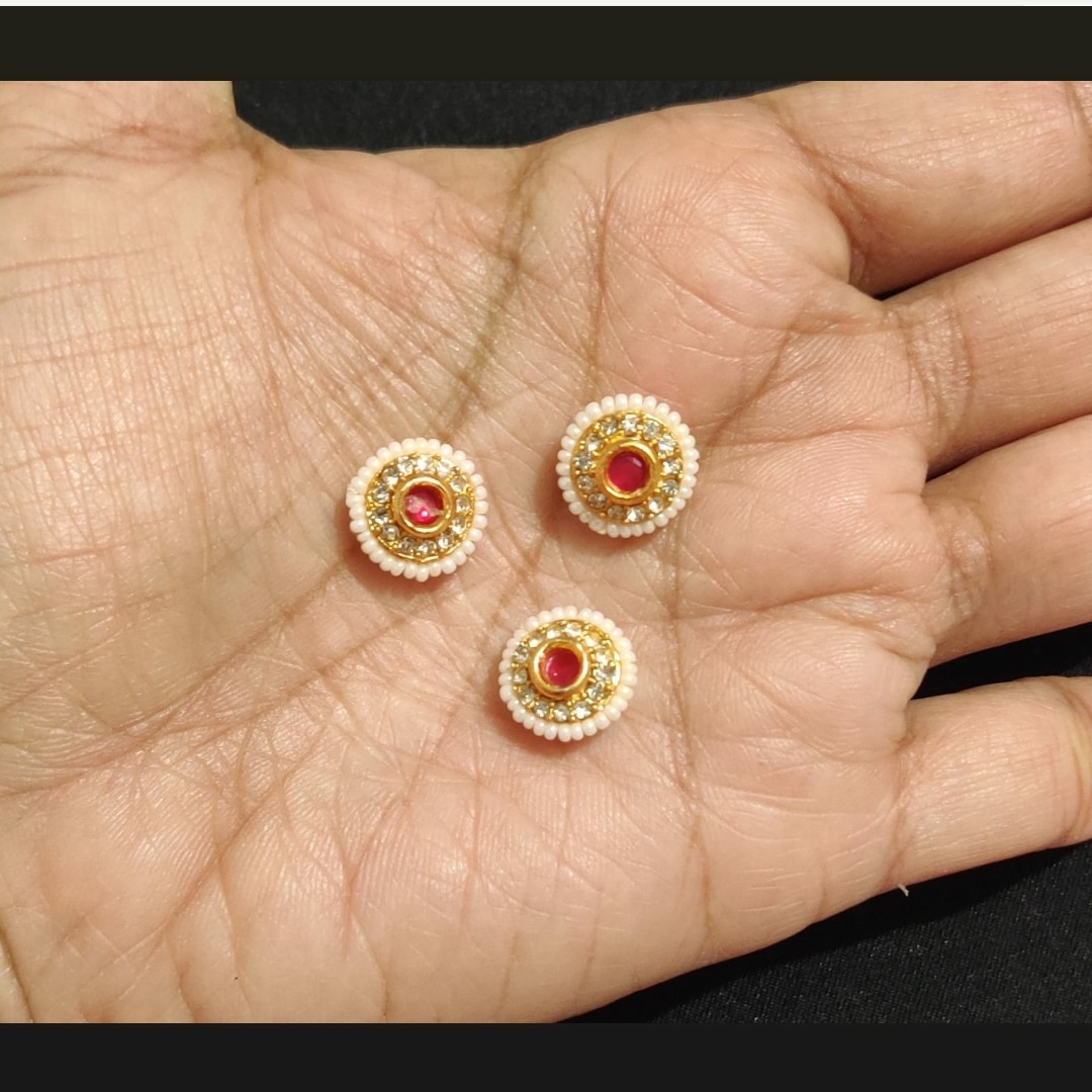 B3-Round Pink Moti Pendant (Pack Of 3)