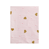 Простирадло на резинці на дитячий матрац Twins Dolce Insta 120x60 бязь Сердечки рожевий/золото