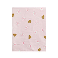 Простынь на резинке на детский матрас Twins Dolce Insta 120x60 бязь Сердечки розовый/золото