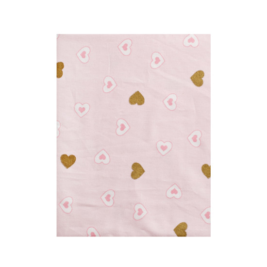 Простирадло на резинці на дитячий матрац Twins Dolce Insta 120x60 бязь Сердечки рожевий/золото