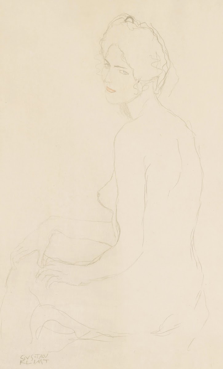 Sitzender Akt nach links Seated Nude Turned to the Left