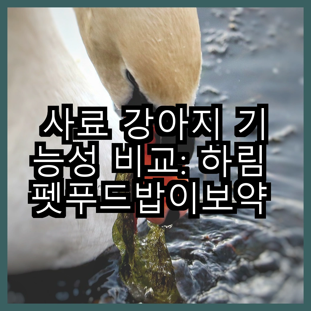 사료 강아지 기능성 비교: 하림 펫푸드밥이보약 vs 건강백서, 어떤 선택이 더 좋은가? 썸네일