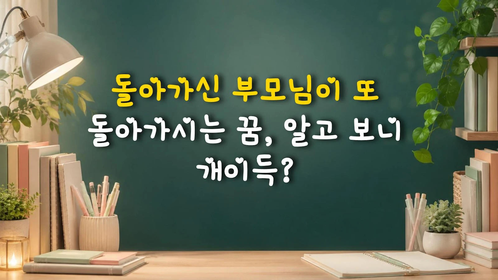 돌아가신 부모님이 또 돌아가시는 꿈, 알고 보니 개이득?