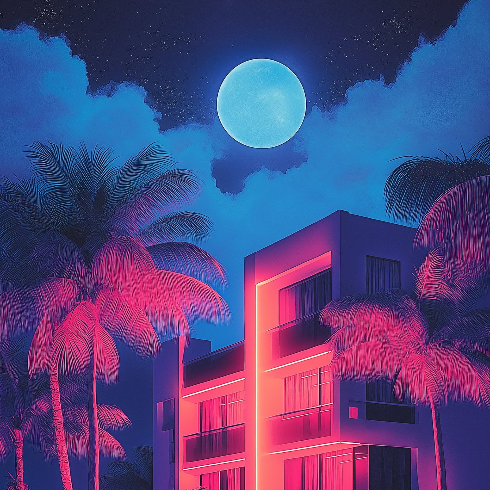 Download Synthwave, Retrowave, Neon, Miami Full HD iPhone